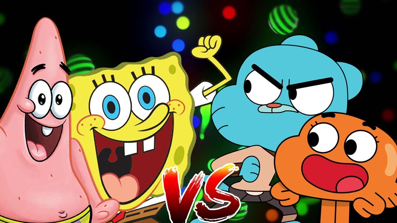 Bob Esponja e Patrick VS. Gumball e Darwin [Batalha de Gigantes] | REACT