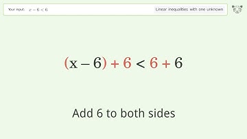 Solving Linear Inequalities: x-6 is Smaller Than 6