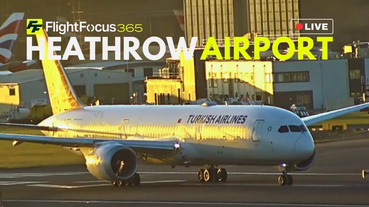 Heathrow Airport Live - Windy Tuesday 16th September 2025 - YouTube
