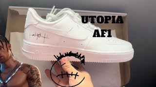 UNBOXING  TRAVIS SCOTT UTOPIA AIR FORCE 1 + ON FEET REVIEW 4K UTOPIA EDTION 2023
