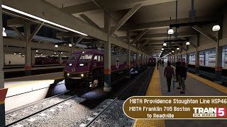 Train Sim World 5 - MBTA Providence Stoughton Line HSP46 - MBTA Franklin 705 Boston to Readville