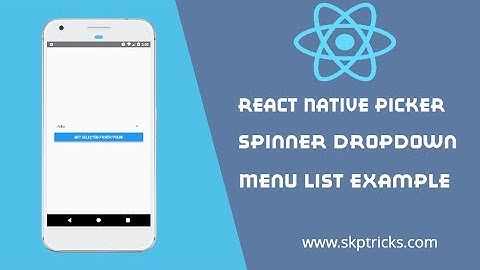 React Native Picker Spinner DropDown Menu List Example - Android