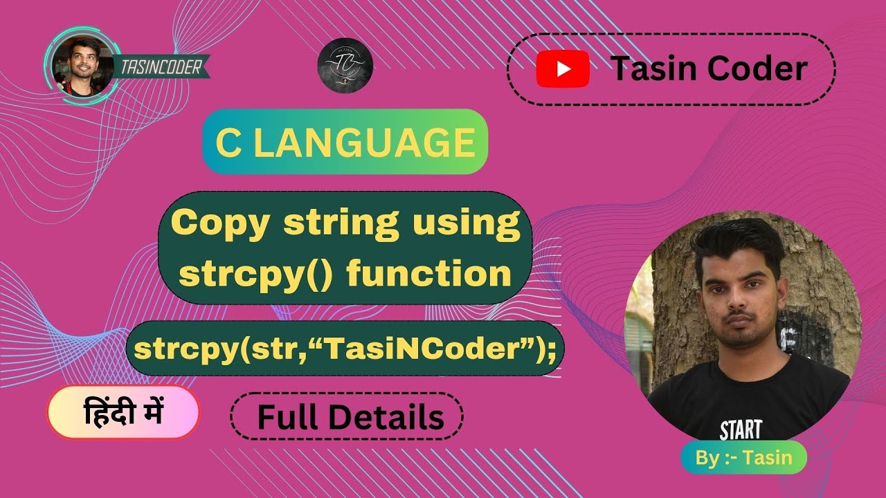 Copy string using strcpy() predefine function in c | string.h header ...
