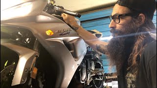 Install Motorcycle Turn Signals on Honda CBR soldering with the Hot Bodies Flush Mount Kit