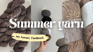 Worst Best Yarns for Summer Knits Honest Review Comparison Cotton Silk Merino More