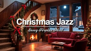 Instrumental Christmas Piano 🎄 Calm Jazz Melodies ❄️ Snowy Fireplace Mood screenshot 4
