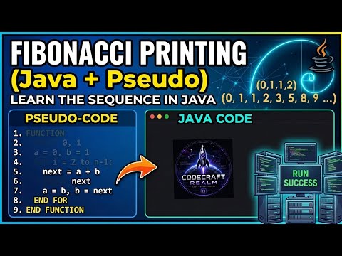 Fibonacci Sequence Printing | Pseudo Code| Java | Basic 