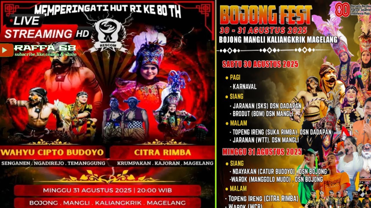 🔴 LIVE STREAMING WAHYU CIPTO BUDOYO FEAT  CITRA RIMBA LIVE BOJONG MANGKLI KALIANGKRIK