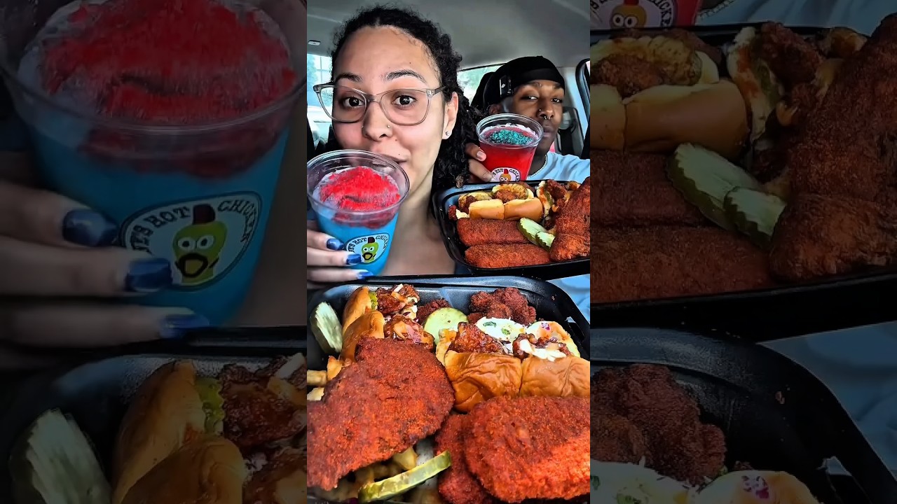 Dave's Hot Chicken 🤯 Better Than Expected! #shorts #daveshotchickenuk #asmr #mukbang