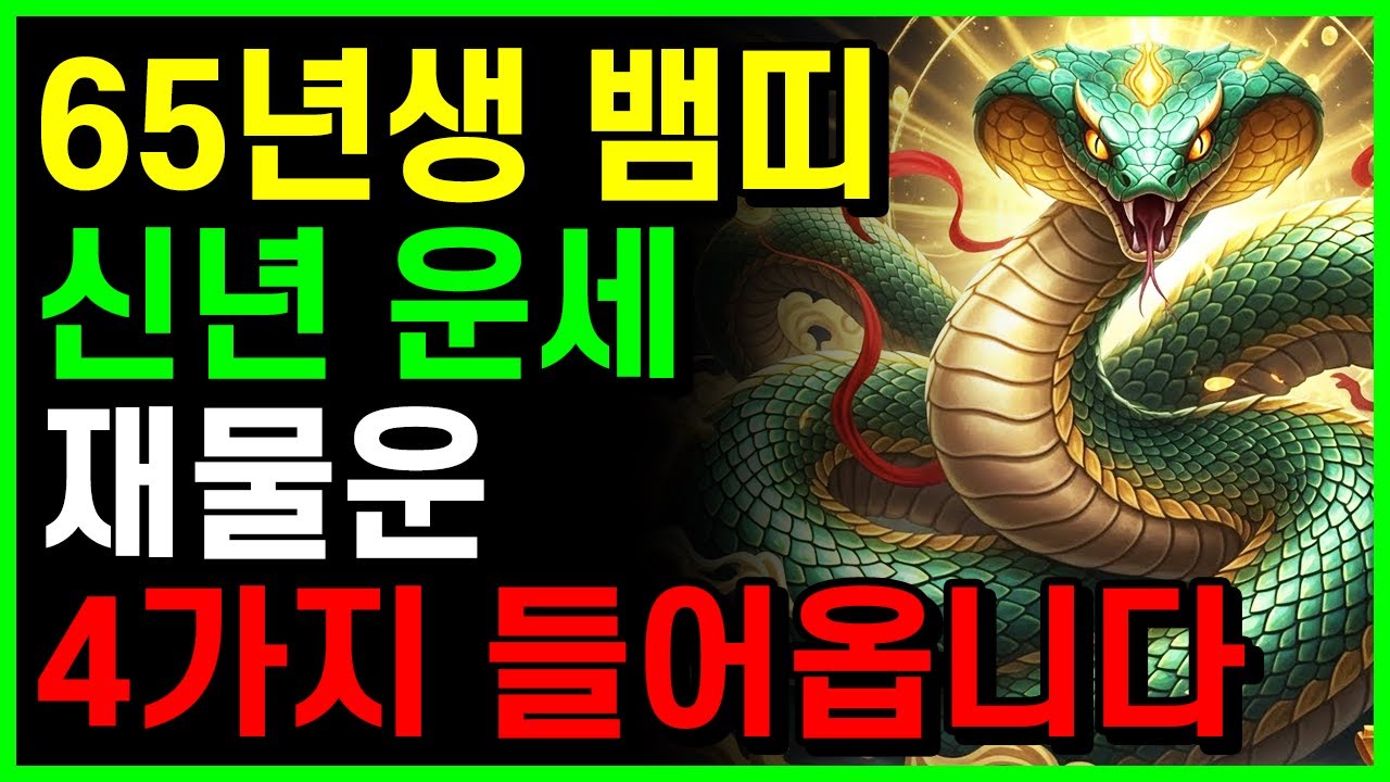 뱀띠 2026년 신년운세 1965년생 완벽분석✨61세 을사생 60년만의 대역전! 목돈입금+귀인만남+건강개운 必시청 천기누설