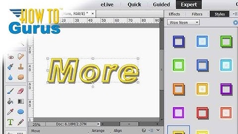 How to Use Text  Styles Effects in Adobe Photoshop Elements 15 14 13 12 11 Tutorial