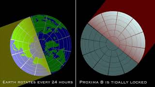 Earth Vs Proxima B Rotation - Closest Exoplanet (Watch It At 0.25X Speed To See 24 Hrs In 1 Sec)