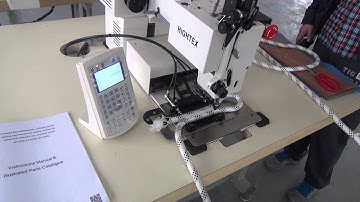 Automatic rope sewing machine to make sewn eye termination on dynamic ropes