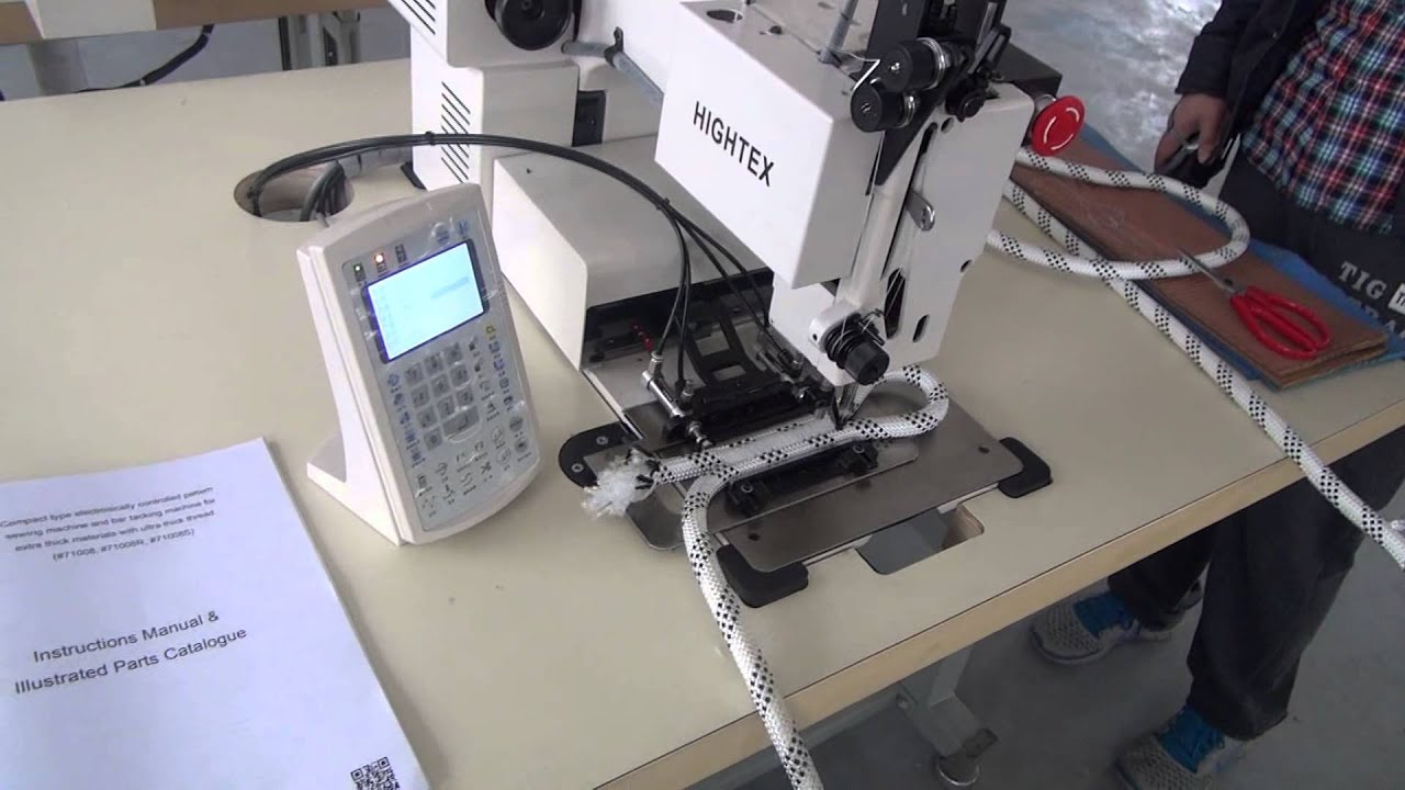 Automatic rope sewing machine to make sewn eye termination on dynamic