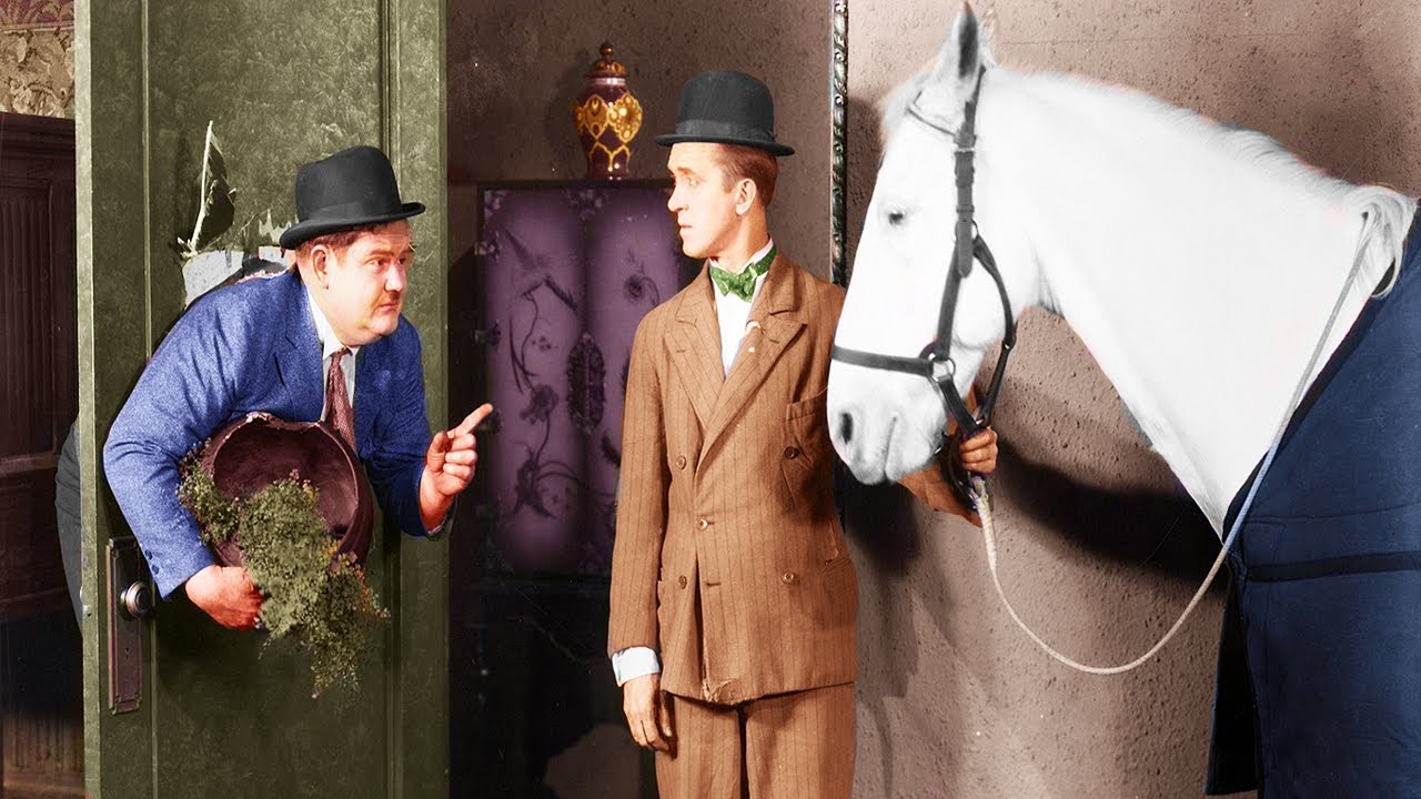 Laurel and Hardy Wrong Again (1929) Colorized! Best Clips from the Film, YouTube