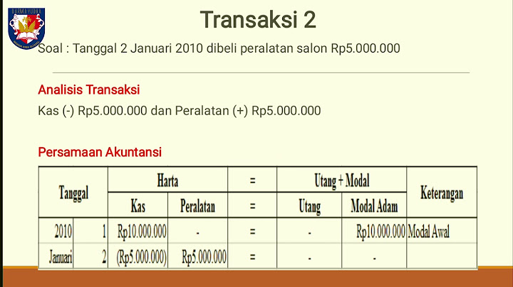 Pembelian perlengkapan salon adalah salah satu contoh transaksi yang terjadi pada perusahaan