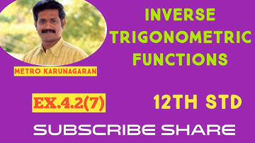 12th Std Maths Ex.4.2(7) For what values of x, the inequality π/2 is less than cos^-1(3x-1) less tha