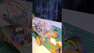 🔥 DIY Fire Fighter Robot –Science project ! 🤖💦 #shorts