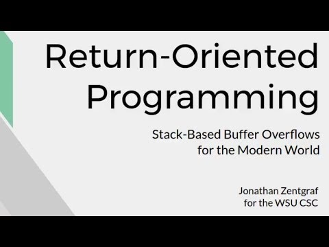Return-Oriented Programming (Jonathan