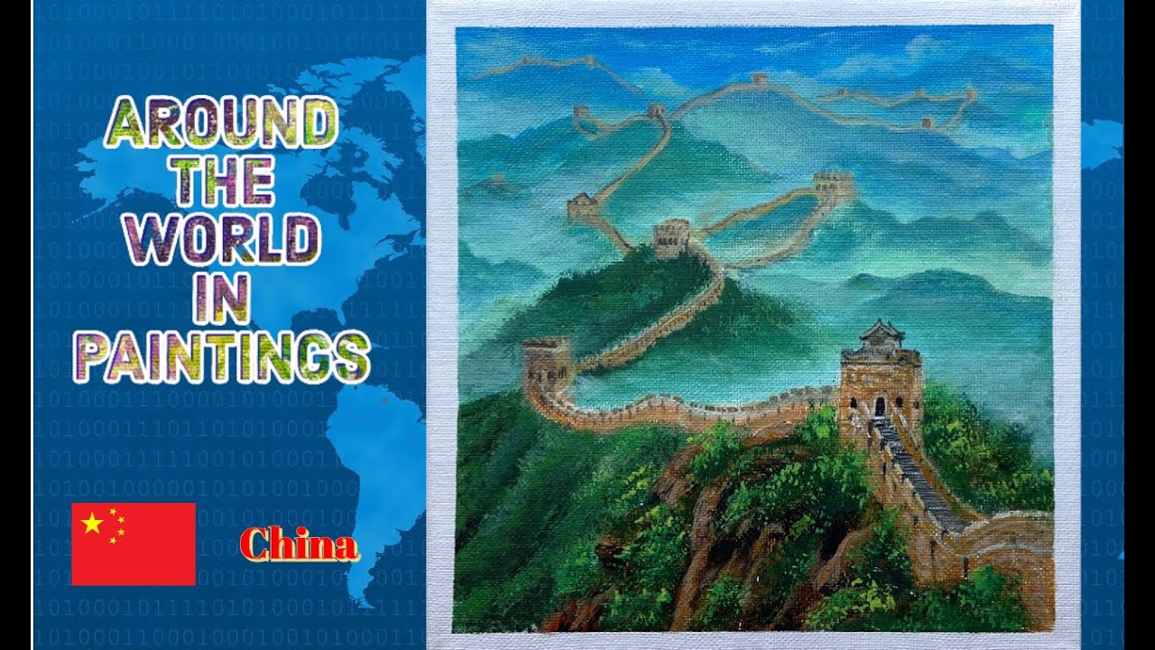 The Great Wall (长城) In China/Around The World In Paintings/ Easy Acrylic Painting #41