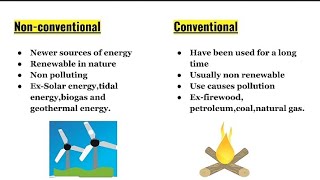 Difference between conventional and non conventional energy resources #explanation #resources