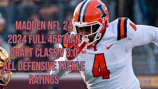 Madden NFL 24 - Full 450 Man 2024 Draft Class v 3.0 - All DT Ratings