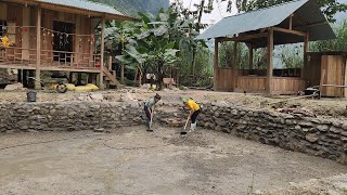 How To Pour Concrete On The Bottom Of The Pond, Complete The Fish Pond _Farm Construction.