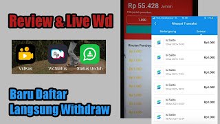 Review & Live WD Aplikasi Vidstatus, Vidkas, dan Status Unduh. Penghasil Uang Terbaru screenshot 2
