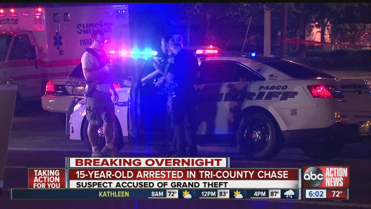Teen car thief suspect arrested in crash after high-speed chase - YouTube
