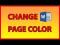 How to change page color in  Word 2019 - Tutorial (2020)