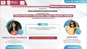 Mastering Panel Data Regression with EViews:A hands-on Workshop