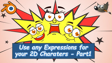 How to make 2D expression animation - part 1 [Blender/Gimp tutorial]