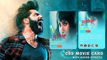 Bhediya Movie Card UI Design in CSS with Cool Hover Effects