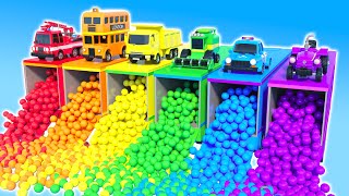 Colorful Vehicles Cartoon | Cargo Station - Lets count Trucks and Cars to 10