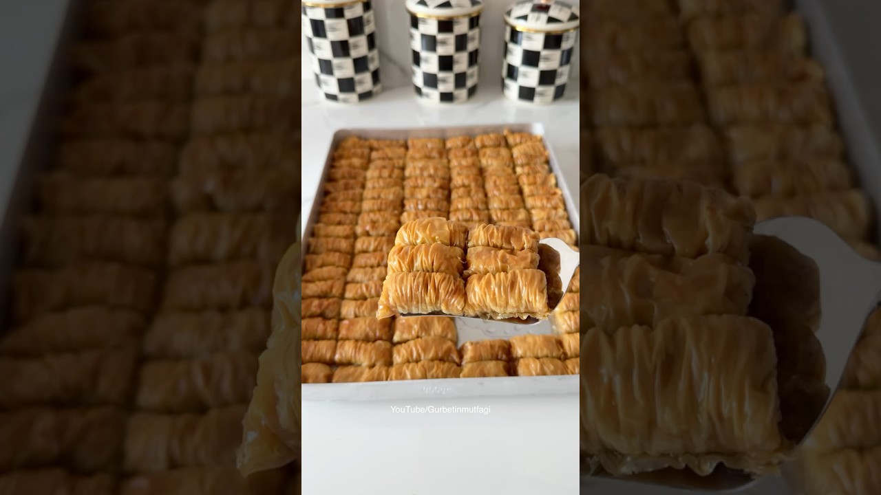 5 DAKİKADA ÇITIR ÇITIR BAKLAVA TARİFİ 🤩Turkish Baklava Recipe Tarif yorumda