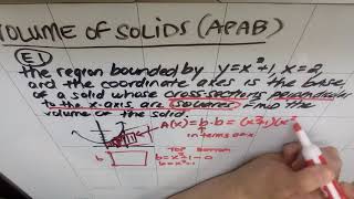 APAB:  (Ch.6/7) Volume of Solids with Defined Cross Sections (Example 1)