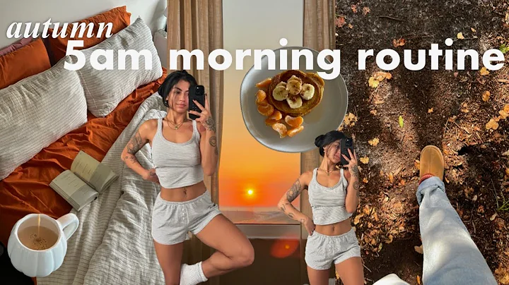 5am fall morning routine 🍂☕️ quiet, cozy & productive 