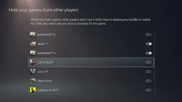 PS5 How to Hide Your Games From other Players