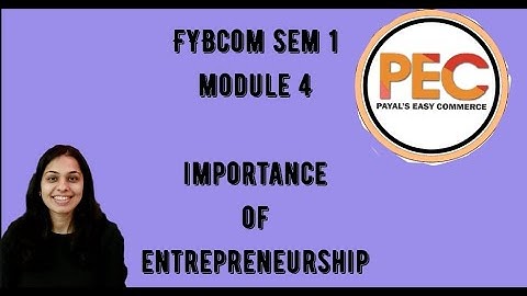FYBCOM II Importance of Entrepreneurship II sem 1 Module 4