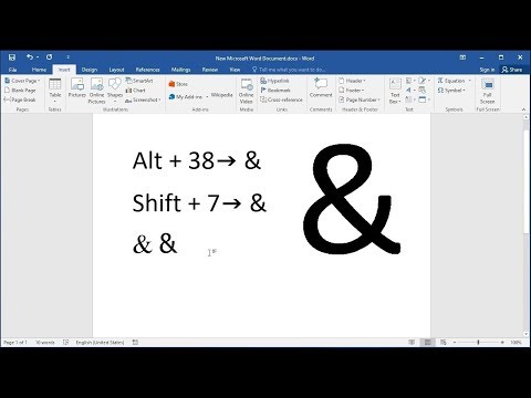 How to type ampersand or and (&) symbol
