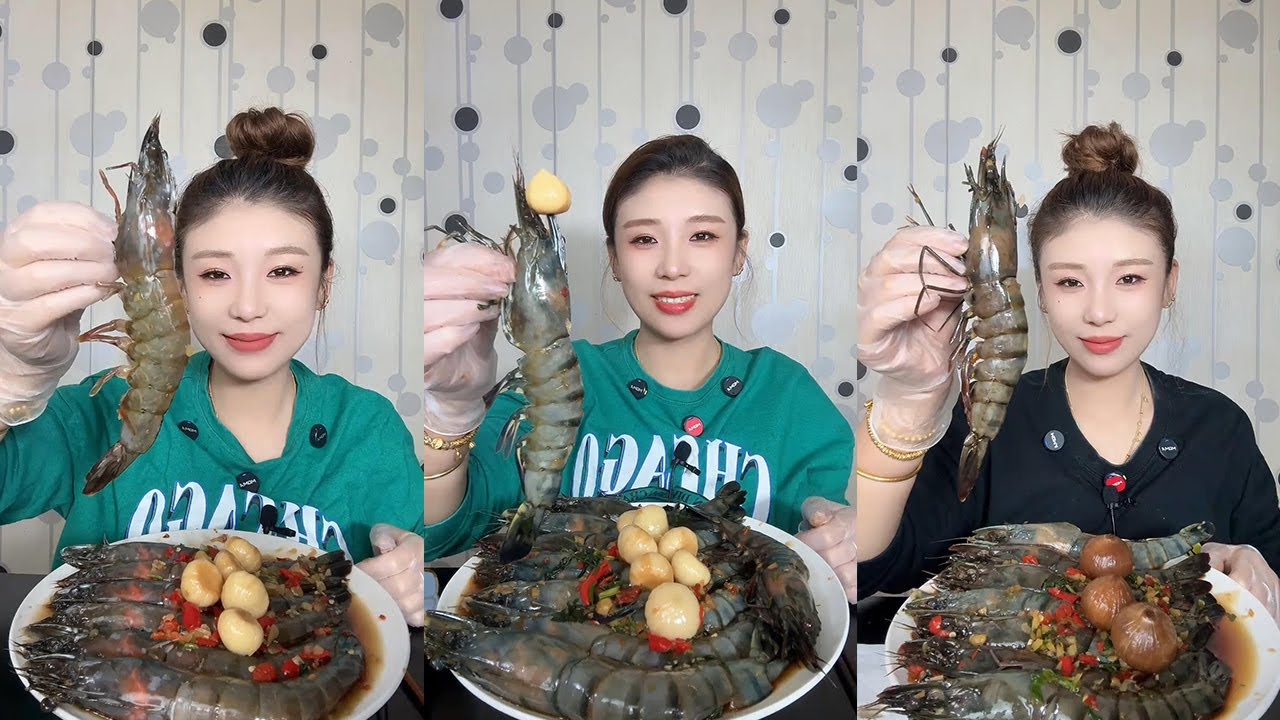 【Mukbang】Thai Shrimp+Black Tiger Shrimp🦐🧄🌶🍋#Seafood#asmr#yummy