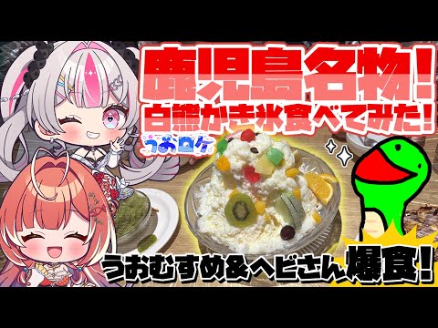 【#うおロケ】※実写※ヘビさんと鹿児島名物を食べてみた！【#うおむすめ】