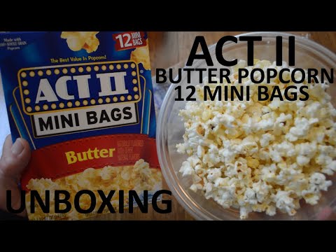 Unboxing Act II Butter Popcorn 12 Mini Bags Microwave Popcorn - YouTube