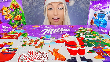 ASMR CHOCOLATE MILKA, ADVENT CALENDAR, CHRISTMAS CANDY (DESSERT) MUKBANG, 크리스마스, 초콜릿 디저트 먹방