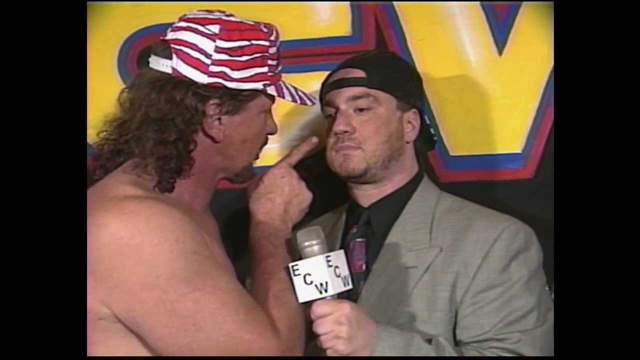 ⁣Terry Funk Slaps Paul Heyman for Disrespecting his Daughters! 1994 (ECW)