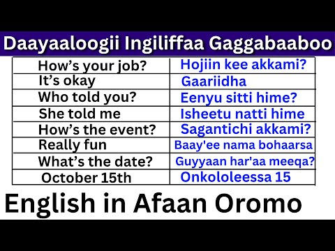 Daayaaloogii Ingiliffaa Gaggabaaboo Kutaa 7 English In Afaan Oromo Dialogues In Afaan Oromo Part 7