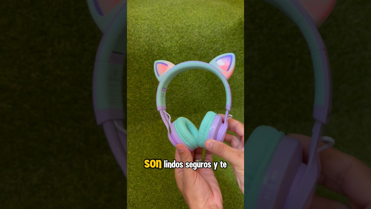 Video: Audífonos Inalámbricos Riwbox CT-7S con Orejas de Gato, Luces LED y Micrófono