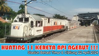 [HD] Nonton 11 Kereta Api Ngebut di Stasiun BEKASI TIMUR dan CIBITUNG | Kereta Api Indonesia KAI