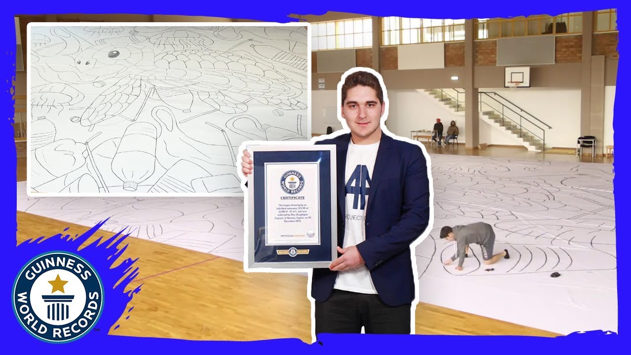 Largest drawing by an individual! - Guinness World Records - YouTube