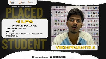 Congratulations to Veeraprasanth A for getting placed as an software  developer